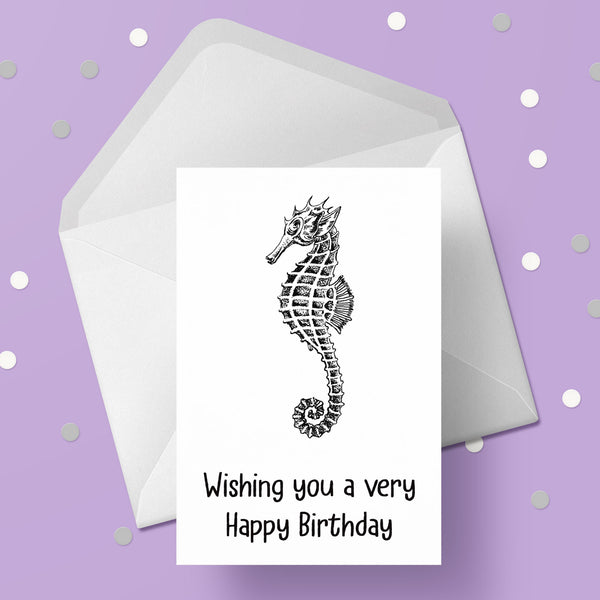 Seahorse 02 Birthday Card