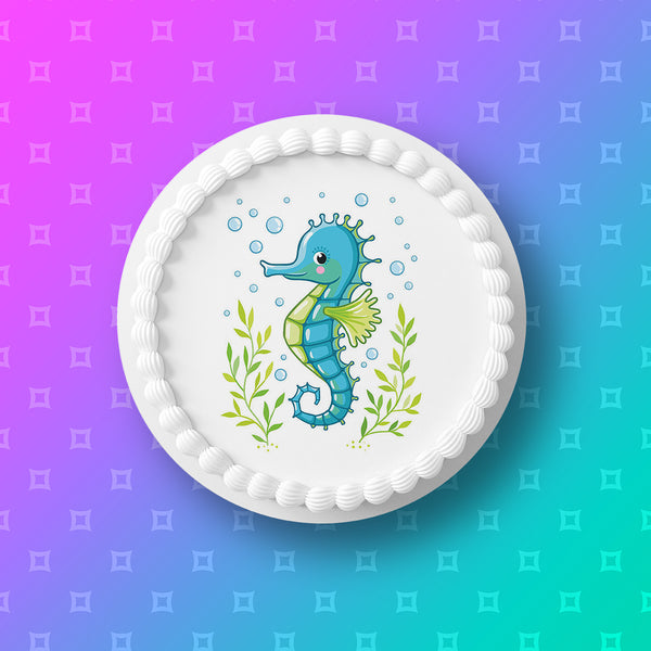 Seahorse 03 Edible Icing Cake Topper