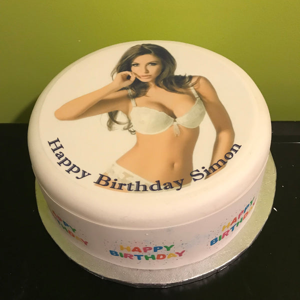 Sexy Girl 04 Edible Icing Cake Topper or Ribbon