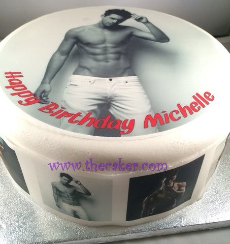 Sexy Guy 02 Edible Icing Cake Topper or Ribbon