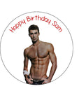 Sexy Guy 01 Edible Icing Cake Topper or Ribbon