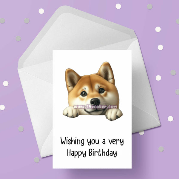 Shiba Inu Dog Birthday Card 01