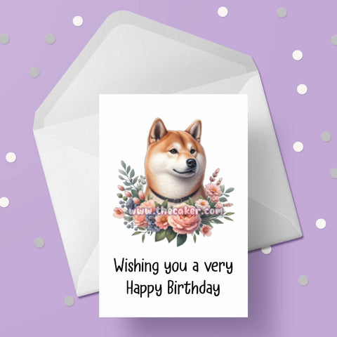 Shiba Inu Dog Birthday Card 02