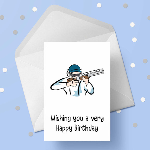 Clay Pigeon Shooting 02 Birthday Card