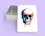 Skull themed Metal Storage Tin (18cm x 11cm x 5cm)