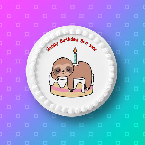Sloth 04 Edible Icing Cake Topper