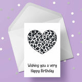 Snow Leopard Print Birthday Card