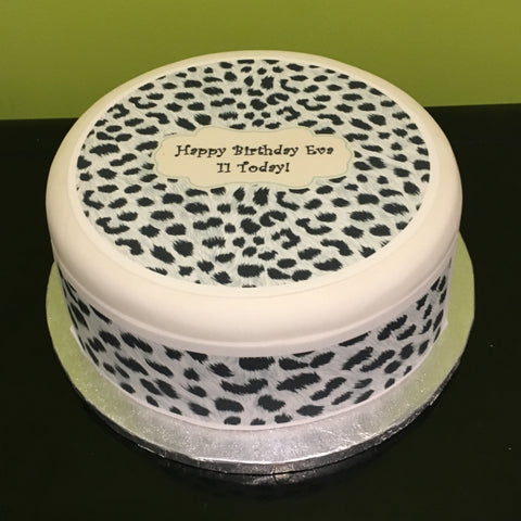 Snow Leopard Print Edible Icing Cake Topper