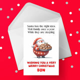 Christmas card for Son - Funny Santa & Family