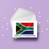 South Africa Flag Birthday Card