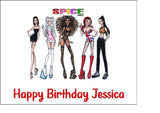 Spice Girls 02 Edible Icing Cake Topper or Ribbon