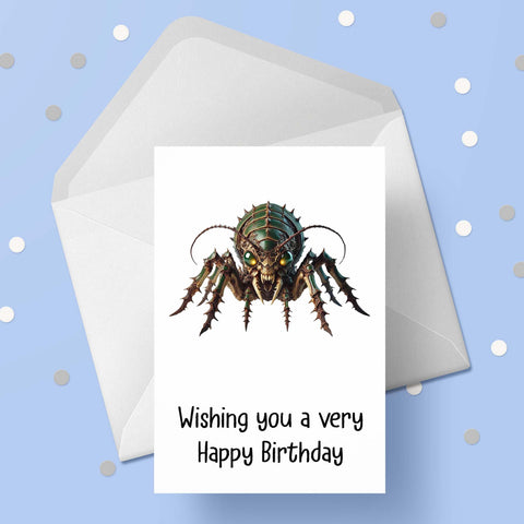 Demons 05 Birthday Card - Spider Demon