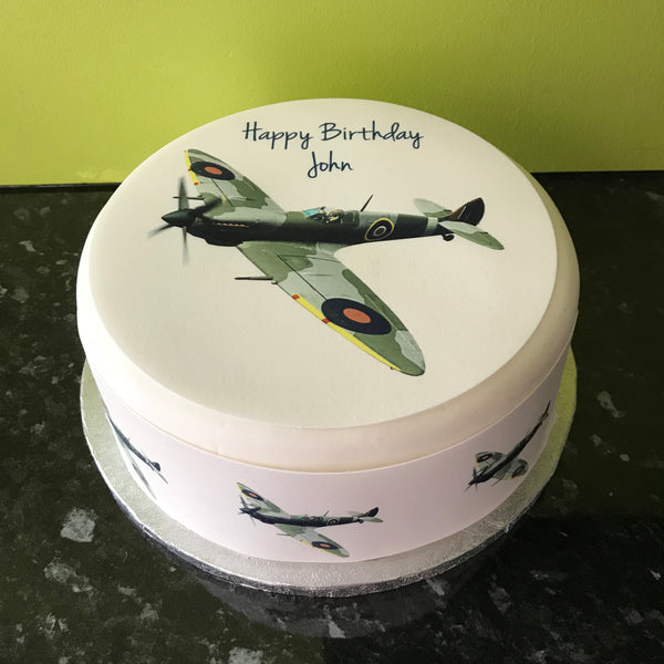 WW2 Spitfire Plane Edible Icing Cake topper 02