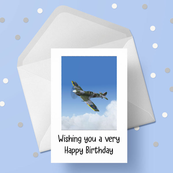 WW2 Spitfire plane Birthday Card 01
