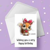 Squirrel 03 Birthday Card