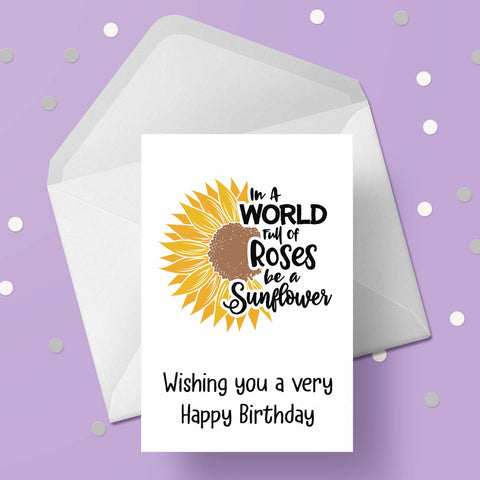 Sunflower 02 Birthday Card