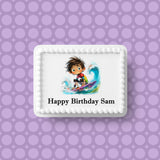 Surfing / Surfer 03 Edible Icing Cake Topper or Ribbon