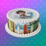 Surfing / Surfer 03 Edible Icing Cake Topper or Ribbon