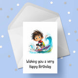 Surfing / Surfer 03 Edible Icing Cake Topper or Ribbon