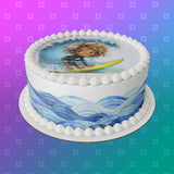 Surfing / Surfer 05 Edible Icing Cake Topper or Ribbon
