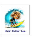 Surfing / Surfer 05 Edible Icing Cake Topper or Ribbon