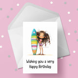 Surfing / Surfer 06 Edible Icing Cake Topper or Ribbon