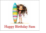 Surfing / Surfer 06 Edible Icing Cake Topper or Ribbon
