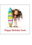 Surfing / Surfer 06 Edible Icing Cake Topper or Ribbon