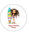 Surfing / Surfer 06 Edible Icing Cake Topper or Ribbon