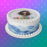 Surfing / Surfer 07 Edible Icing Cake Topper or Ribbon