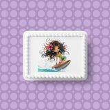 Surfing / Surfer 08 Edible Icing Cake Topper or Ribbon