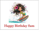 Surfing / Surfer 08 Edible Icing Cake Topper or Ribbon