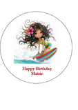 Surfing / Surfer 08 Edible Icing Cake Topper or Ribbon