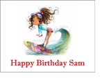 Surfing / Surfer 09 Edible Icing Cake Topper or Ribbon