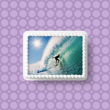 Surfing / Surfer 01 Edible Icing Cake Topper or Ribbon
