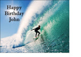 Surfing / Surfer 01 Edible Icing Cake Topper or Ribbon