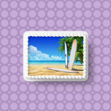 Surfing / Surfer 02 Edible Icing Cake Topper or Ribbon