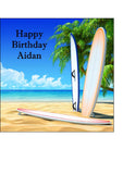 Surfing / Surfer 02 Edible Icing Cake Topper or Ribbon