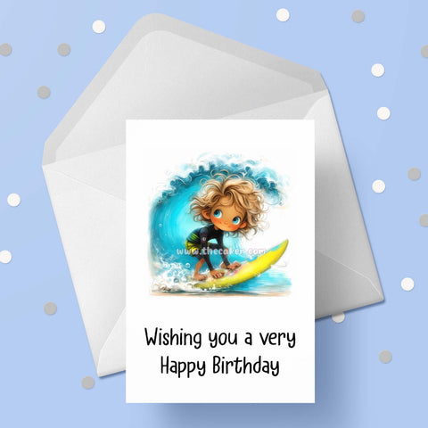 Surfing / Surfer 05 Birthday Card
