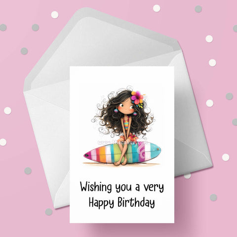 Surfing / Surfer 07 Birthday Card