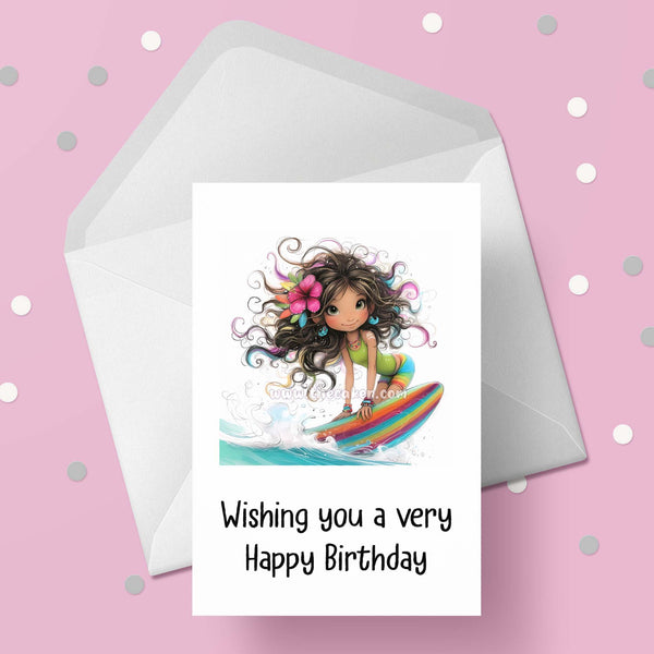 Surfing / Surfer 08 Birthday Card
