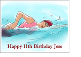 Swim / Swimming Edible Icing Cake Topper 03