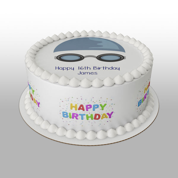 Swim / Swimming Edible Icing Cake Topper 04