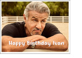 Sylvester Stallone 03 Edible Icing Cake Topper or Ribbon