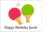 Table Tennis Edible Icing Cake Topper or Ribbon