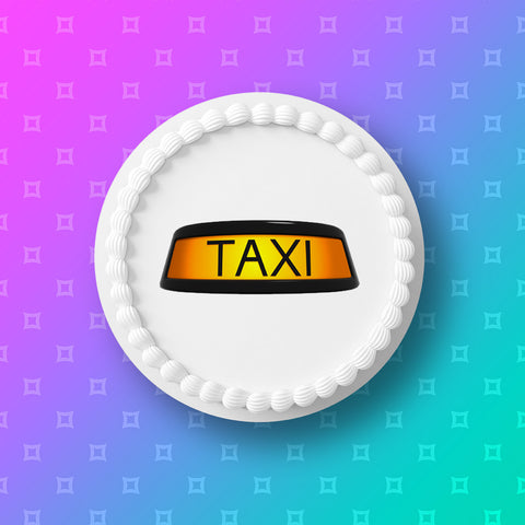 Taxi Cab Sign Edible Icing Cake Topper