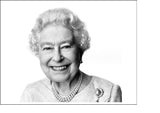 Queen Elizabeth 02 Edible Icing Cake Topper or Ribbon