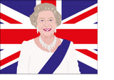 Queen Elizabeth 03 Edible Icing Cake Topper or Ribbon