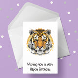 Tiger Face Birthday Card