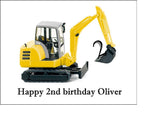 Digger Yellow Edible Icing Cake Topper 02